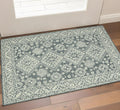 2 X 3 Slate Gray And Ivory Wool Oriental Hand Hooked Area Rug