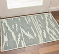 2 X 3 Gray And Ivory Wool Abstract Hand Hooked Area Rug