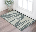 2 X 3 Blue And Ivory Wool Abstract Hand Hooked Area Rug
