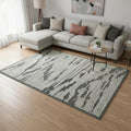 8 X 10 Dark Gray And Ivory Wool Geometric Hand Hooked Area Rug