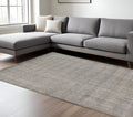 9 X 12 Gray And Light Brown Wool Abstract Hand Woven Area Rug