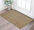 2 X 3 Ivory And Rust Wool Striped Hand Tufted Area Rug