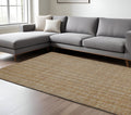 8 X 10 Ivory And Rust Wool Striped Hand Tufted Area Rug