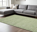 9 X 12 Green And Light Green Wool Striped Hand Tufted Area Rug