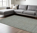 8 X 10 Light Blue And Gray Wool Abstract Hand Tufted Area Rug
