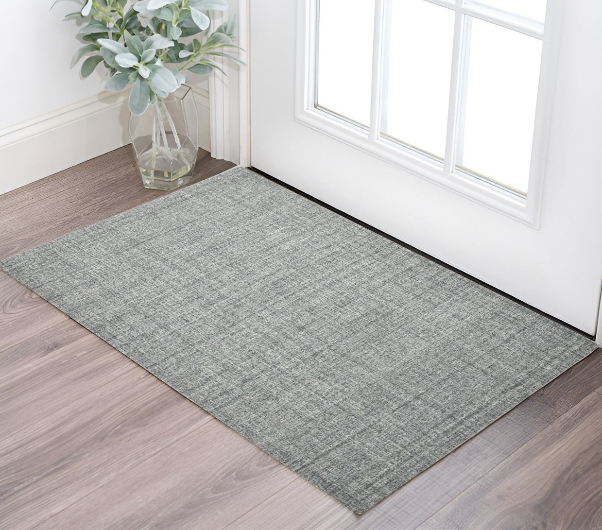 2 X 3 Gray And Ivory Wool Abstract Hand Tufted Area Rug