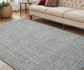5 X 7 Gray And Ivory Wool Abstract Hand Tufted Area Rug