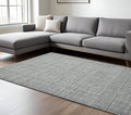 8 X 10 Gray And Ivory Wool Abstract Hand Tufted Area Rug