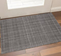 2 X 3 Graphite And Ivory Wool Plaid Hand Tufted Area Rug
