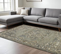 8 X 10 Ivory Brown And Gray Wool Oriental Hand Tufted Area Rug