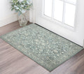 2 X 3 Sky Blue Gray And Ivory Wool Oriental Hand Tufted Area Rug