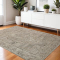 4 X 6 Brown And Beige Wool Oriental Hand Tufted Area Rug