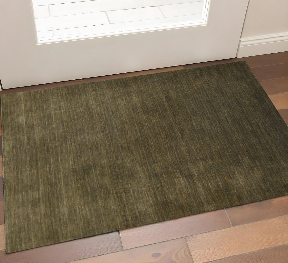 2 X 3 Brown Wool Hand Woven Area Rug