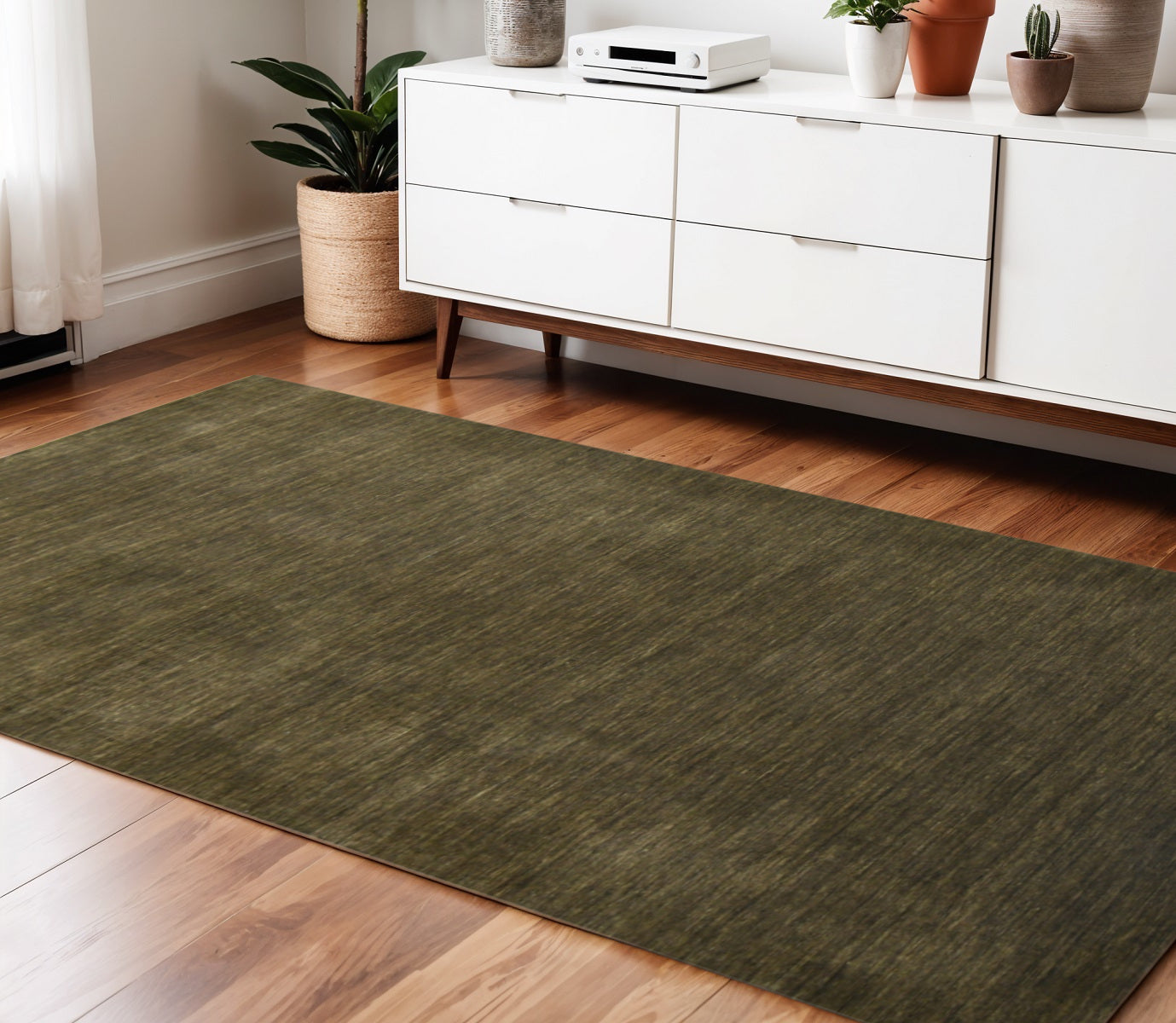 4 X 6 Brown Wool Hand Woven Area Rug