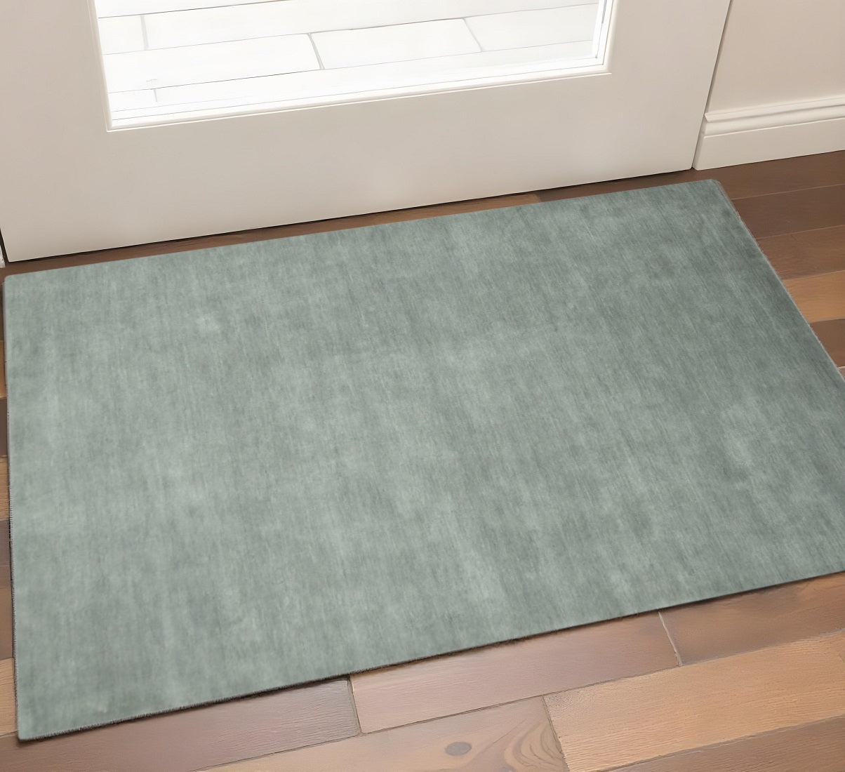 2 X 3 Gray Wool Hand Woven Area Rug