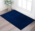 2 X 3 Navy Blue Wool Hand Woven Area Rug