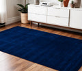 4 X 6 Navy Blue Wool Hand Woven Area Rug
