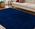 5 X 8 Navy Blue Wool Hand Woven Area Rug