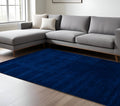 10 X 14 Navy Blue Wool Hand Woven Area Rug