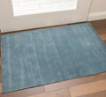 2 X 3 Light Blue Wool Hand Woven Area Rug