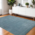 4 X 6 Light Blue Wool Hand Woven Area Rug