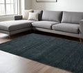 10 X 14 Dark Gray Wool Hand Woven Area Rug