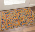 2 X 3 Orange Purple And Blue Wool Floral Hand Tufted Area Rug