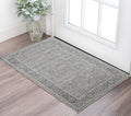 2 X 3 Gray And Dark Gray Wool Medallion Hand Woven Area Rug