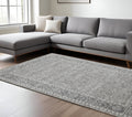 8 X 10 Gray And Dark Gray Wool Medallion Hand Woven Area Rug