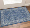 2 X 3 Denim Blue And Ivory Wool Medallion Hand Woven Area Rug
