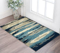 2 X 3 Blue Gray And Ivory Wool Abstract Hand Tufted Area Rug