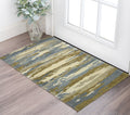 2 X 3 Light Blue Ivory And Brown Wool Abstract Hand Tufted Area Rug