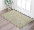 2 X 3 Beige And Brown Wool Striped Hand Woven Area Rug