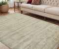 5 X 8 Beige And Brown Wool Striped Hand Woven Area Rug