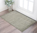 3 X 5 Silver And Gray Wool Striped Hand Woven Area Rug