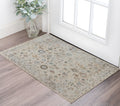 2 X 3 Ivory Blue And Gray Floral Medallion Area Rug
