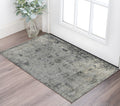 2 X 3 Gray And Black Floral Medallion Area Rug