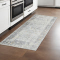 8 Gray Silver And Rust Medallion Runner Rug