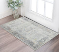 3 X 5 Gray Silver And Rust Medallion Area Rug