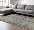 8 X 11 Gray Rust And Brown Medallion Area Rug