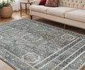 5 X 8 Charcoal And Gray Medallion Area Rug