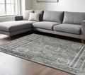 8 X 11 Charcoal And Gray Medallion Area Rug
