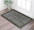 2 X 3 Black Gray And Brown Floral Medallion Area Rug