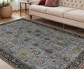 5 X 8 Black Gray And Brown Floral Medallion Area Rug