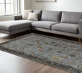 9 X 12 Black Gray And Brown Floral Medallion Area Rug