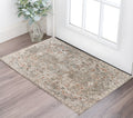 2 X 3 Gray Ivory And Brown Medallion Area Rug