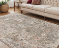 5 X 8 Gray Ivory And Brown Medallion Area Rug