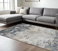 10 X 14 Beige Dark Blue And Gray Abstract Area Rug