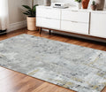 4 X 6 Gray Black And Ivory Abstract Area Rug
