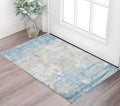 2 X 3 Gold Sky Blue And Ivory Abstract Area Rug